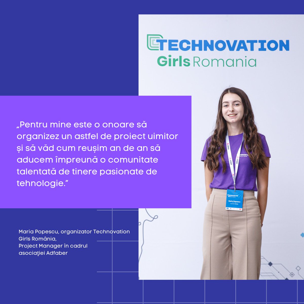 ✨Încă suntem fascinați de această ediție a competiției Technovation Girls, cea mai mare competiție internațională de tehnologie și antreprenoriat dedicată fetelor, așa că împărtășim astăzi încântarea Mariei, organizator Technovation Girls România.

#adfaber