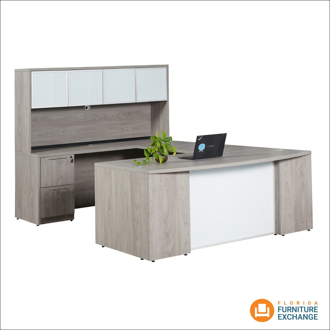 floridafurnex's tweet photo. Our Ultra Premium desking line in a Grey Oak finish is gorgeous and gives your office a unique look compared to other grey finishes. Availabe in a variety of configurations and sizes, add glass accents to elevate your workspace! #officefurniture #officedesk #miami #fortlauderdale https://t.co/NyeLQo0JNB