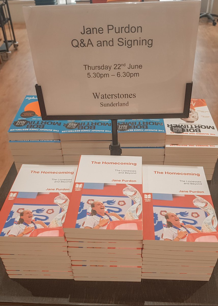 JanePurdon's tweet photo. I'm coming home! I'm doing Q&amp;As and book signings at @WaterstonesSun and @wstonesdurham this week. I'll discuss my 50 year journey as a woman in football and my book #TheHomecoming. Come and say hi! 

Sunderland, Thursday 22 June, 5.30-6.30
Durham, Saturday 24 June, 11am-2pm https://t.co/qknd1e2J5p