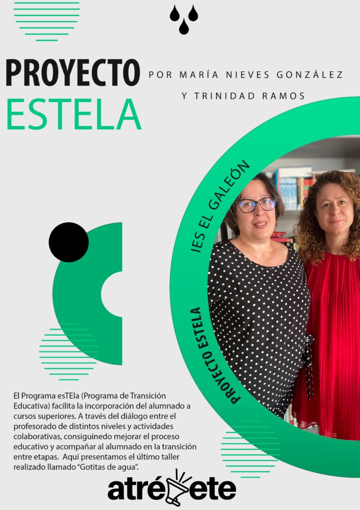 ℙℝ𝕆𝕐𝔼ℂ𝕋𝕆 𝔼𝕊𝕋𝔼𝕃𝔸
A través de actividades colaborativas del distrito del 𝐈𝐄𝐒 𝐄𝐥 𝐆𝐚𝐥𝐞𝐨́𝐧  y actividades colaborativas, 𝐌𝐚𝐫𝐢́𝐚 𝐍𝐢𝐞𝐯𝐞𝐬 𝐲 𝐓𝐫𝐢𝐧𝐢𝐝𝐚𝐝 consiguen mejorar el proceso educativo y acompañar al alumnado en la transición entre etapas.