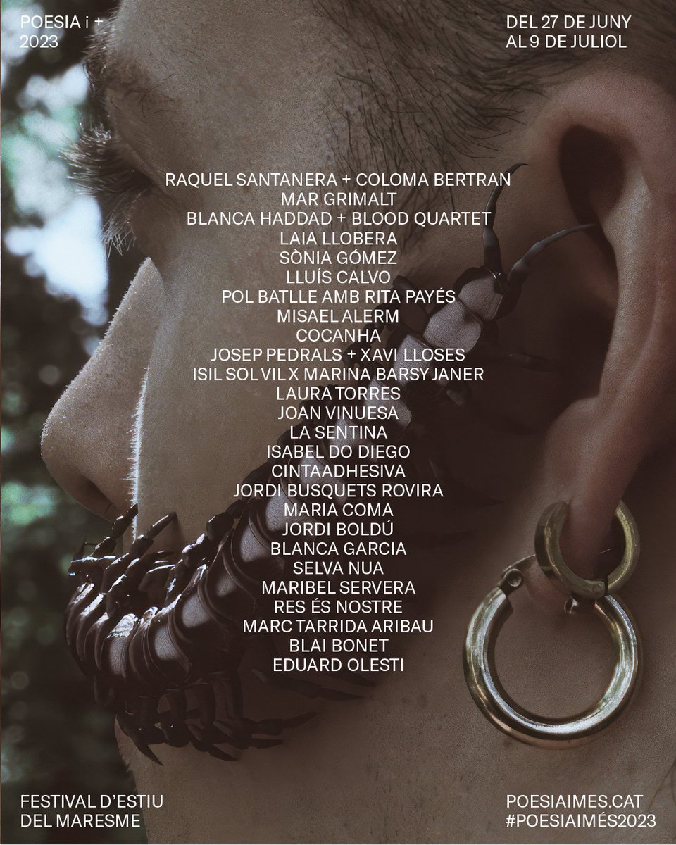 La setmana que ve, dimarts 27, comencem una nova edició del POESIA i + (la 18a!) i potser és un bon moment per repassar el programa d'enguany, que s'expandeix cap a nous territoris creatius i i nous espais del Maresme. Aquest any el programa ve farcit de novetats i grans perles.