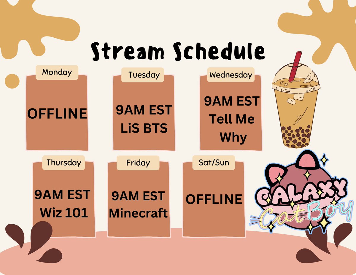Made a schedule I plan to stick to this week!! #Vtubers #LifeIsStrange  #tellmewhy #wizard101 #minecraft