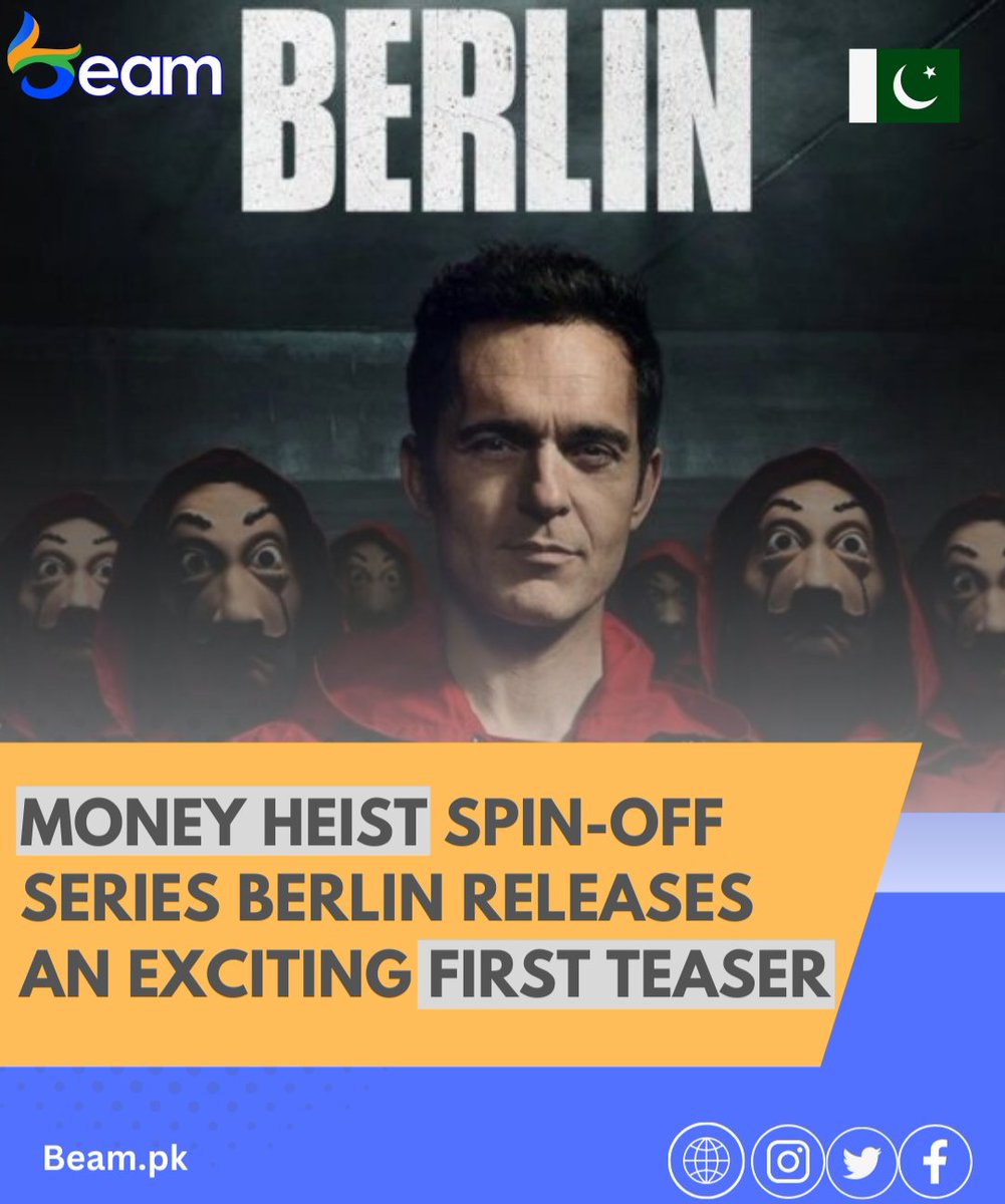 BeamPakistan's tweet photo. 🚨 Get ready for an electrifying spinoff as #MoneyHeist iconic character Berlin takes center stage in his own series! 🎉 Unveiled at #TUDUM, the epic teaser trailer promises to unravel the enigmatic past, secrets, and relationships of Berlin. #BerlinSeries #PedroAlonso #Netflix https://t.co/8kuINtZHaB
