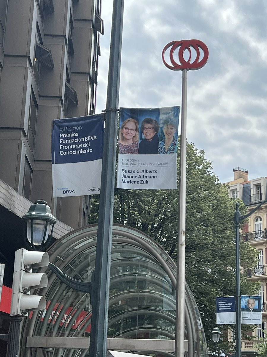 Here in #Bilbao and excited to celebrate this years @FundacionBBVA award winners. The streets are decorated with the prizewinning scholars. Here this year’s Ecology & Conservation Biology Frontiers of Knowledge awardees