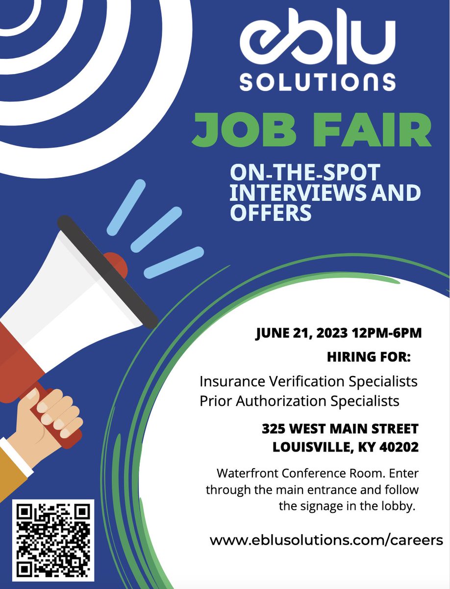 eBluSolutions's tweet image. 📣 Come work on Whiskey Row with us! If you&apos;re looking for a new career that makes a difference in the lives of others, do not miss out on this job fair! Come prepared to walk away with a new career. Message us for more details!

#jobfair #careers #job