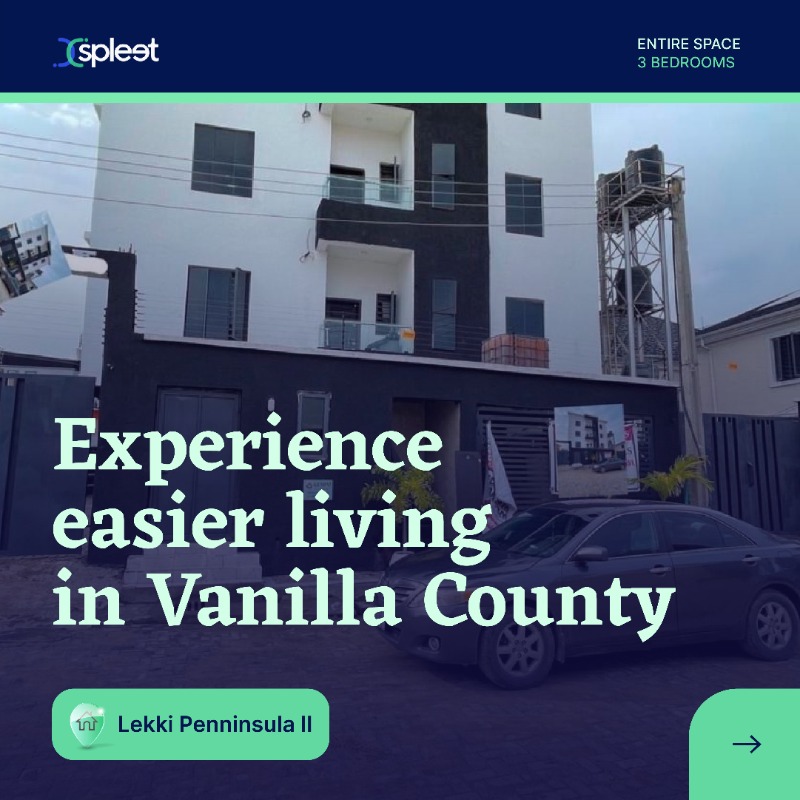 spleetafrica's tweet photo. ✨ New Listing Alert! 🌟🏠

Make your next home in Vanilla County, a 3-bed unfurnished apartment located in Lekki, and enjoy state of the art security, water heating &amp; serenity.

Ready to move into your new home?

Book Vanilla County now or Schedule a Viewing👇🏾