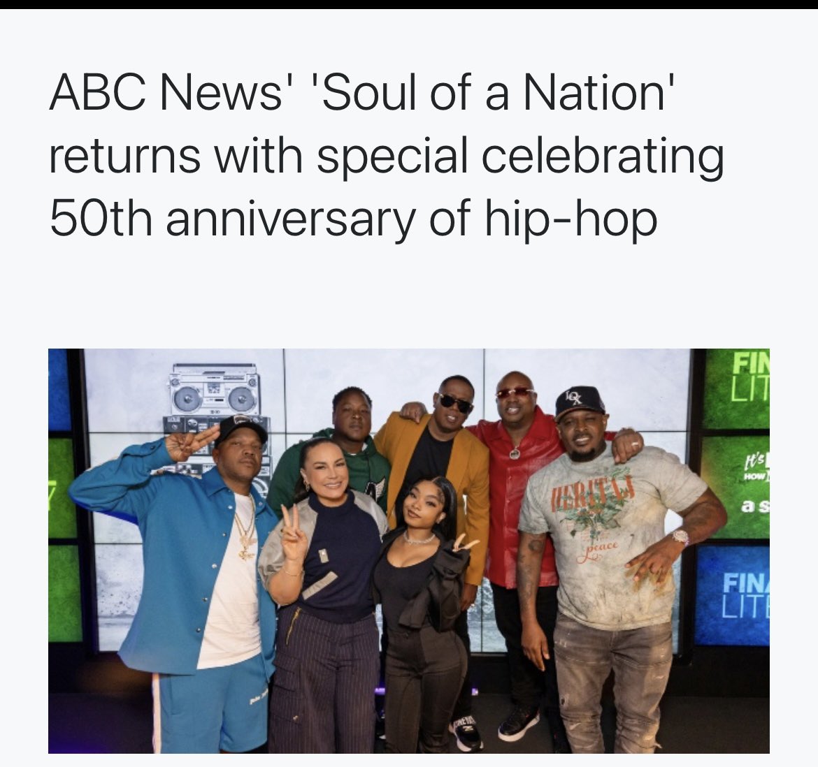 News Flash: tonight on @ABCNetwork and on Hulu another @SoulofaNation celebrates Juneteenth and 50 years of Hip Hop!! I never miss a Soul of a nation special