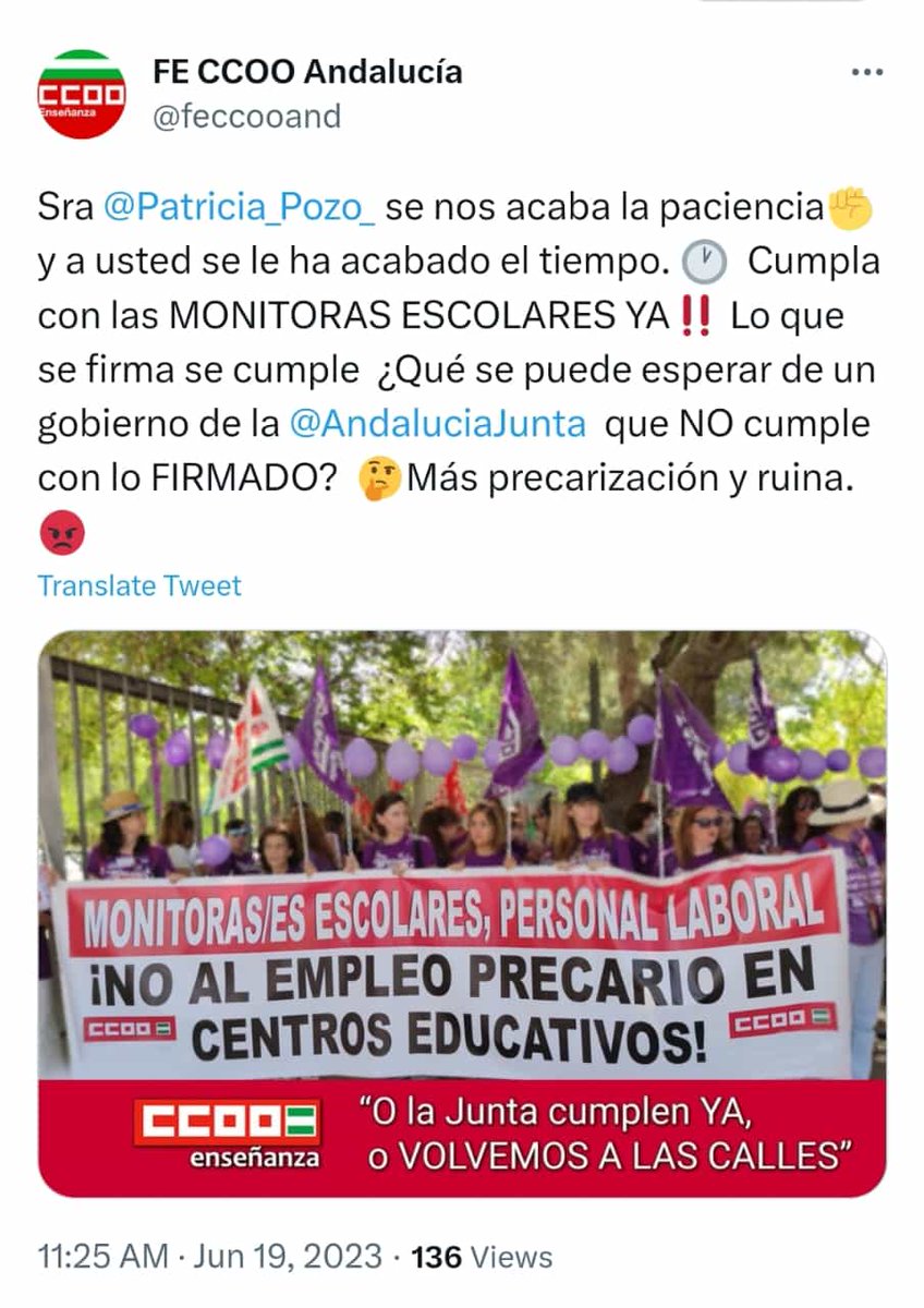 MartosMar's tweet image. O @AndaluciaJunta @Juanma_Moreno @antoniosanz @EducaAnd @Patricia_Pozo_ @MacarenaONeill @_P_Q_R_ @JusticiaJunta @ja_nietob @AnaCorrederaQ cumplen con #MonitoresEnLucha #MonitorasEnLucha o nos vemos en las calles 📢