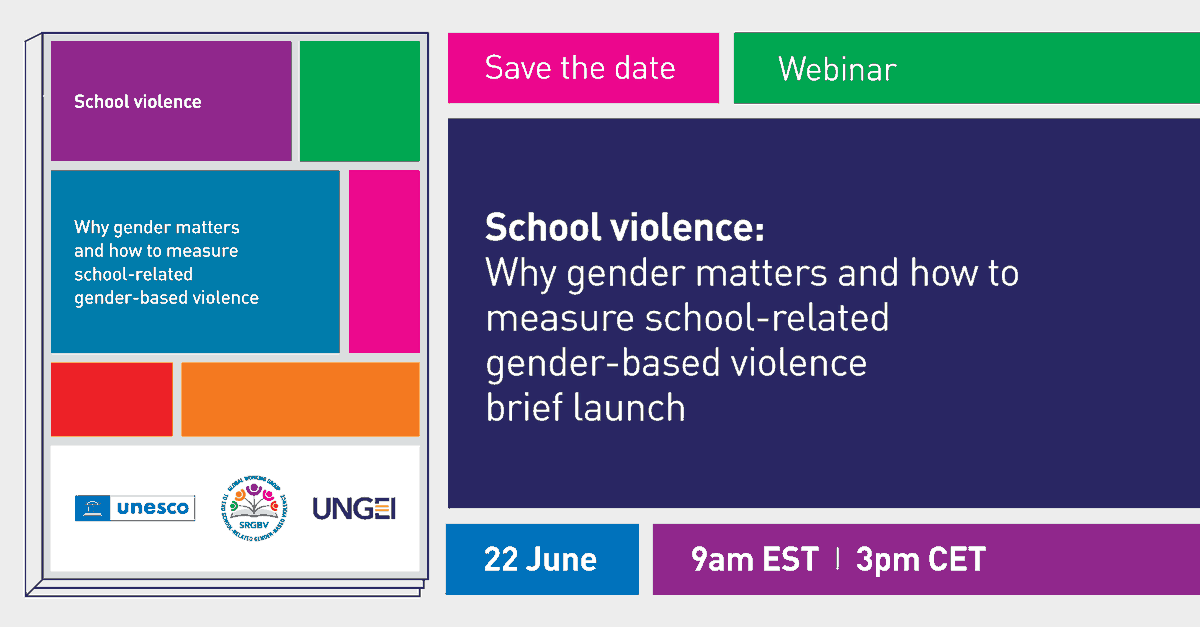 📅 Join the upcoming webinar hosted by UNGEI &amp; <a href="/UNESCO/">UNESCO 🏛️ #Education #Sciences #Culture 🇺🇳</a> on June 22nd! School violence transcends borders, affecting 1 in 3 students globally. Let's create safe and inclusive schools for every child. 
#EndSRGBV #SafeSchools 

Sign up: ow.ly/5Pu050OPFMG