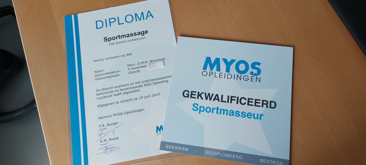 Yes, diploma Sportmassage in the pocket. #myos #blijei #lerenisleuk