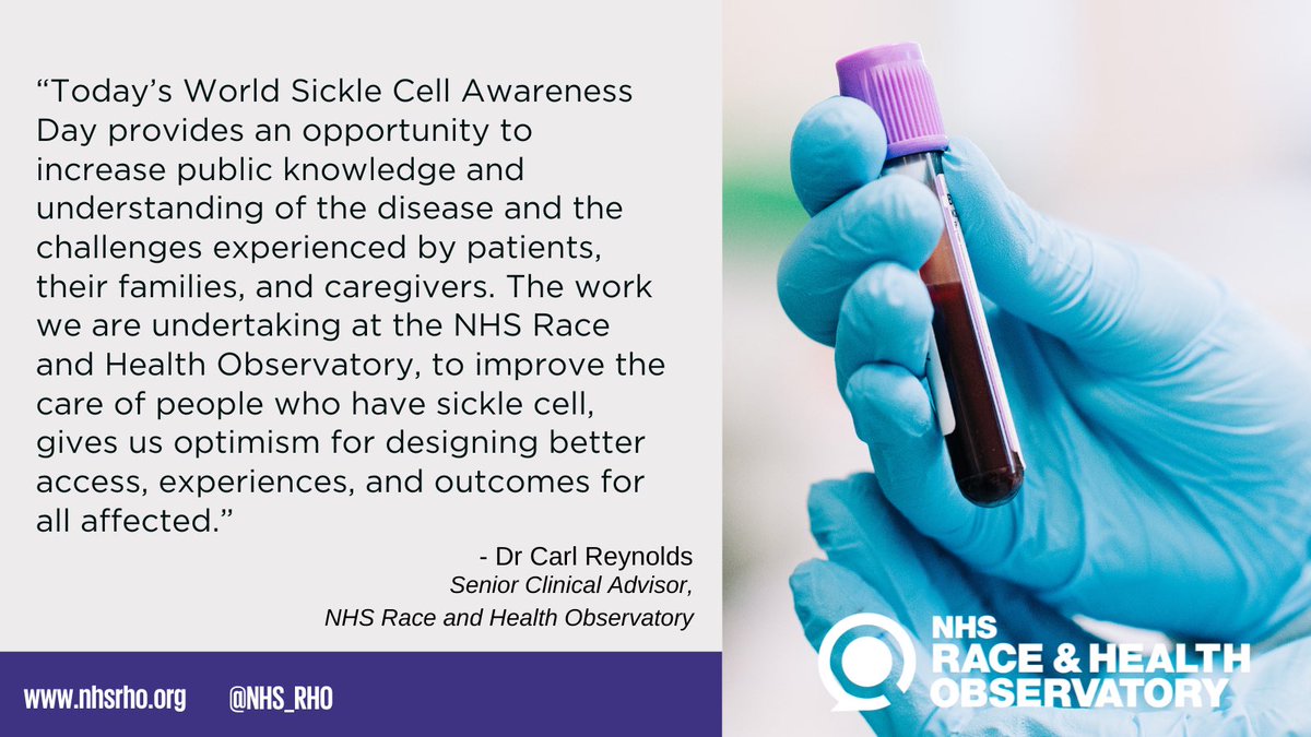 #WorldSickleCellAwarenessDay is a reminder to us all that a patient-centred, evidence-based approach to the design and implementation of interventions is key for future sickle cell services.