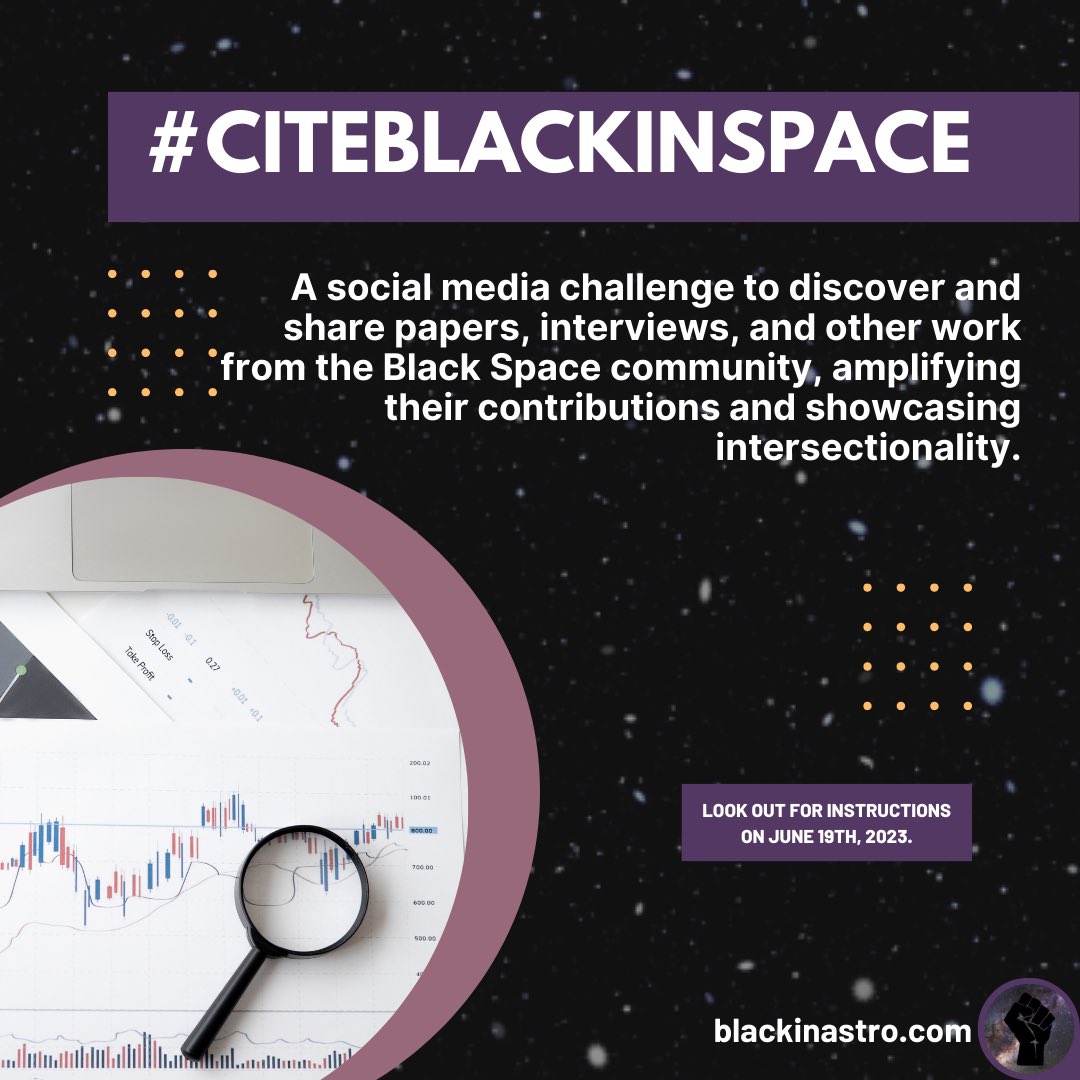 BlackInAstro's tweet photo. The only Monday we’re happy about is the Monday of #BlackSpaceWeek and Juneteenth! 

Today is all about amplifying the amazing work we do everyday and how we show up as ourselves in Space fields. It’s time for the #CiteBlackInSpace Bingo challenge! More info in this thread 🧵 https://t.co/prOEzl0KCW