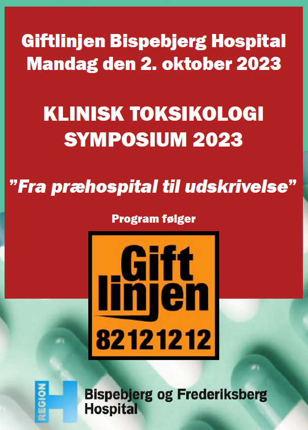 Kære kolleger,
Sæt kryds ved den 2. oktober ‼️❌✔️
KLINISK TOKSIKOLOGI SYMPOSIUM 2023
Program og tidspunkt følger...
@bfhosp <a href="/RegionH/">Region Hovedstaden</a>