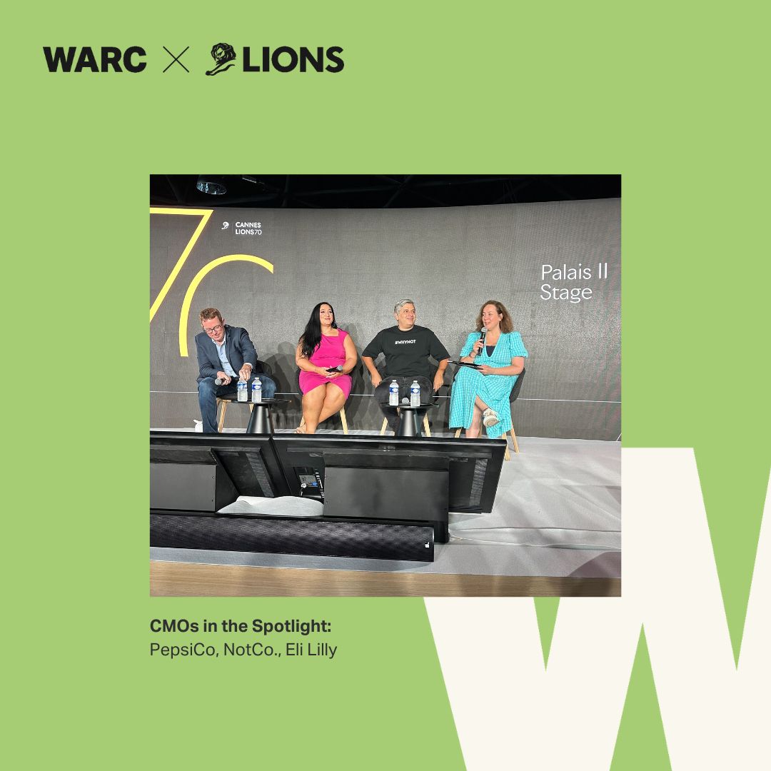WARCEditors's tweet photo. We're here at @Cannes_Lions International Festival of Creativity 2023! We'll be sharing exclusive, insider snippets and key take-aways from WARC's Creative Impact sessions, co-curated with LIONS. Be sure to keep an eye out on our socials 😉 https://t.co/Q45kdfdFtB https://t.co/TichpdY3gM
