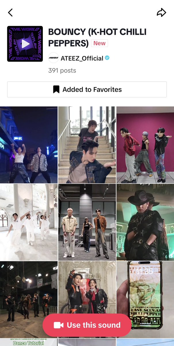‼️ GREAT NEWS ‼️

The official TikTok sound is now AVAILABLE for all! Let’s push this one SEATINYs 🙏🏻

🔗 vt.tiktok.com/ZSLrCBdf3/

#ATEEZ #에이티즈 #BOUNCY #OUTLAW
#BOUNCY_Challenge #KHotChilliPepperVibe