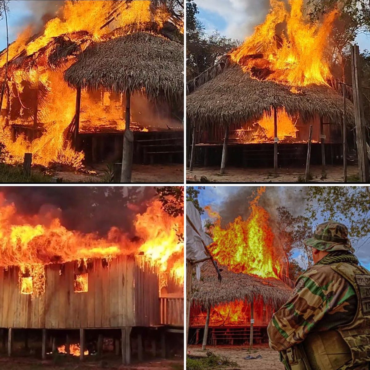 dhernandezlarez's tweet photo. La Ley del Ambiente establece expresamente la prohibición de construcción de clubes y establecimientos comerciales en los parques nacionales y reservas forestales. 

Yapacana no será la excepción, Venezuela es un Estado democrático de derecho y de justicia, y la #FANB junto a los #OSC hará cumplir la soberanía nacional de acuerdo a nuestro ordenamiento jurídico territorial. 

En labores de patrullaje y expulsión de la invasión al Yapacana, son desmantelados seis (06) comercios de trata de personas, ventas de alcohol, sustancias psicotrópicas, estupefacientes y otros infames vicios.

#OperacionAutana2023 
#IntegrarEsVencer