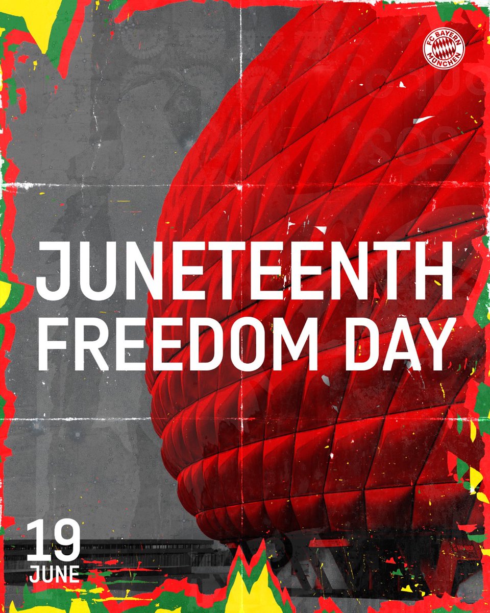 Today we celebrate #Juneteenth, an important date in American history that commemorates the emancipation of slavery.

FC Bayern would like to contribute to society by continuing to raise people's awareness of these issues and spark conversation.  #RedAgainstRacism
(1/2)