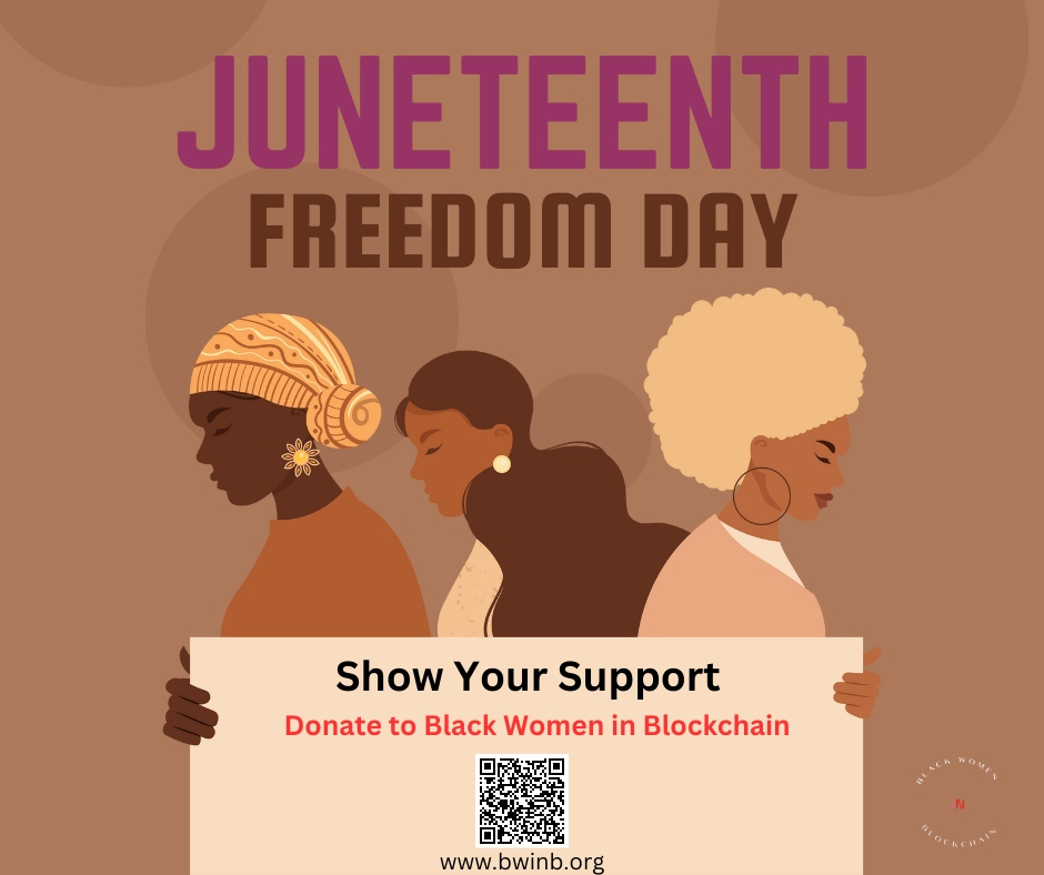 bwblockchain's tweet photo. #Juneteenth, a day when freedom rang for many. More than a hashtag, it's about education, self-sovereignty, &amp; independence. Support orgs like ours to empower black communities. 

https://t.co/35yv96mbT6 

#BlackEmpowerment #SocialImpact #freedom https://t.co/zKfPh5sBzM