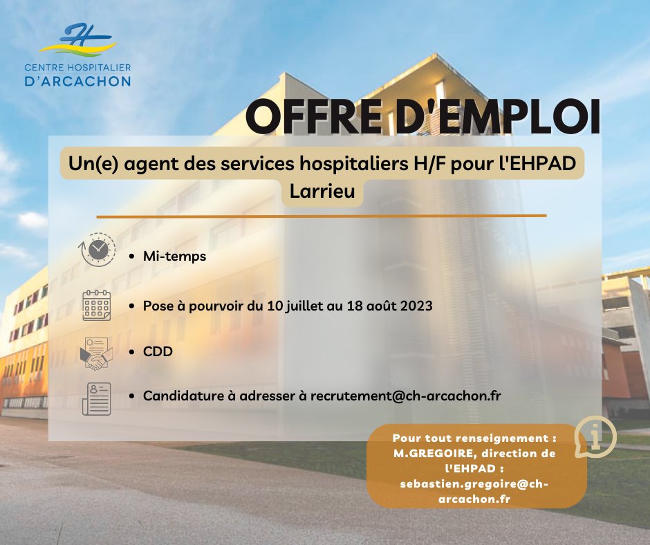 [OFFRE D'EMPLOI] #OffreEmploi #offreemploi #bassinarcachon