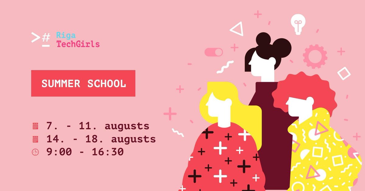 📢 Aicinām pieteikties 'STEM vasaras skola meitenēm'! 

❗Vairāk informācijas: rigatechgirls.com/summerschool20…

#rigatechgirls #summerschoolforgirls #learnnewthings