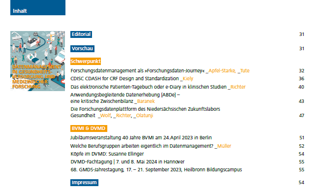BVMI_eV's tweet photo. Neues #mdi-Heft 2/2023: #Datenmanagement in Gesundheitsversorgung und Medizinischer Forschung. https://t.co/8qJeizZUIl  #Medizininformatik @DVMDeV @BVMI_eV #forschungsdaten #eDiary #Forschungsdatenplattform https://t.co/ZArTodnAOQ