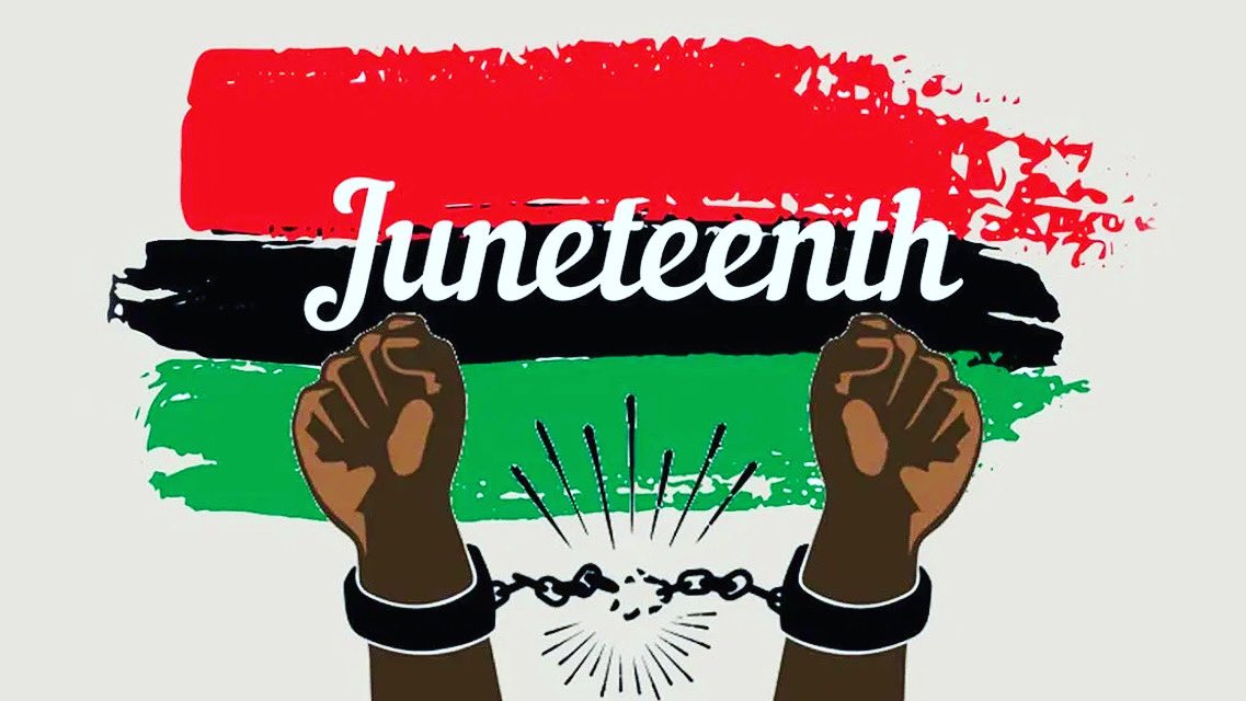 Aterress's tweet photo. Remembering the pain of our ancestors, the current Jim Crow cruelty and inequities fully knowing that the bondage still exists.  It exists in implicit  &amp; explicit bias, micro aggressions, blatant disregard for the humanity of Black &amp; Brown bodies, the freedom fight continues https://t.co/w5dMYdo5Xt