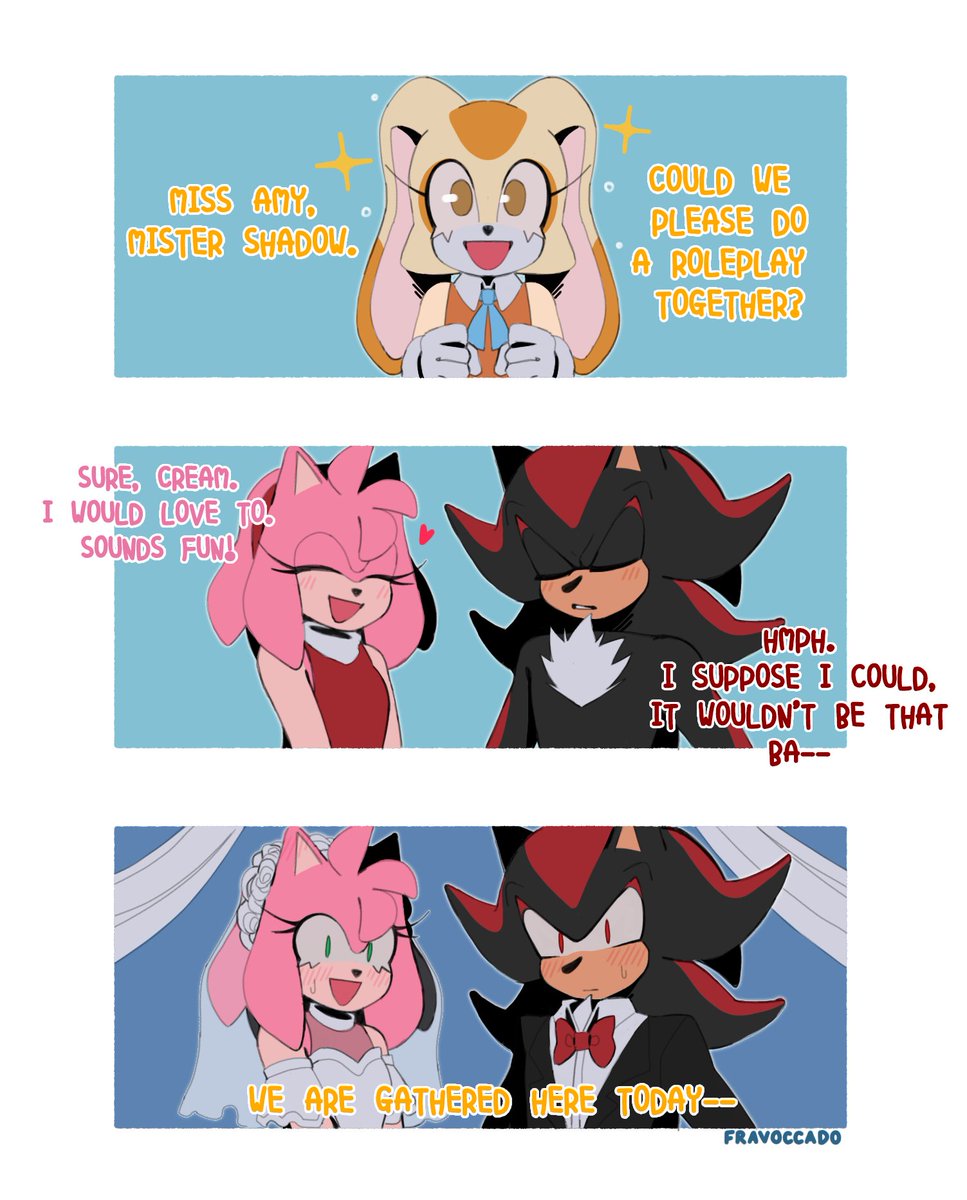 Cream knows what she's doing 🫣
#shadamy #amyrose #ShadowTheHedgehog #creamtherabbit