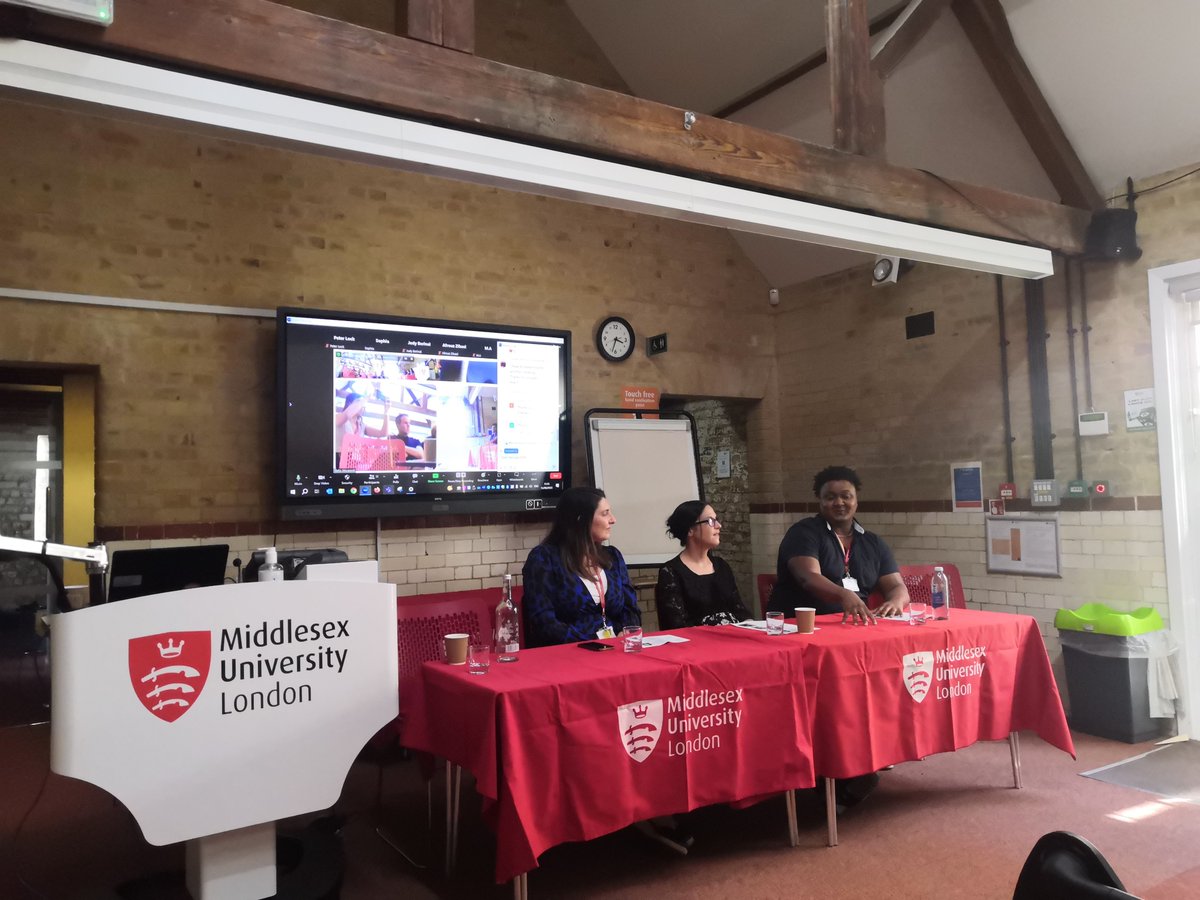 A very engaging conversation moderated by <a href="/lisa_marzano/">Lisa Marzano</a> followed, with brilliant panellists <a href="/DrDilmperi/">Dr Athina Dilmperi</a>, <a href="/christa_sathish/">Dr. Christa Sathish</a> and <a href="/helloAndreLeon/">Andre</a>, giving a 360degrees account of PGR students wellbeing  needs, and paving the way for future work.