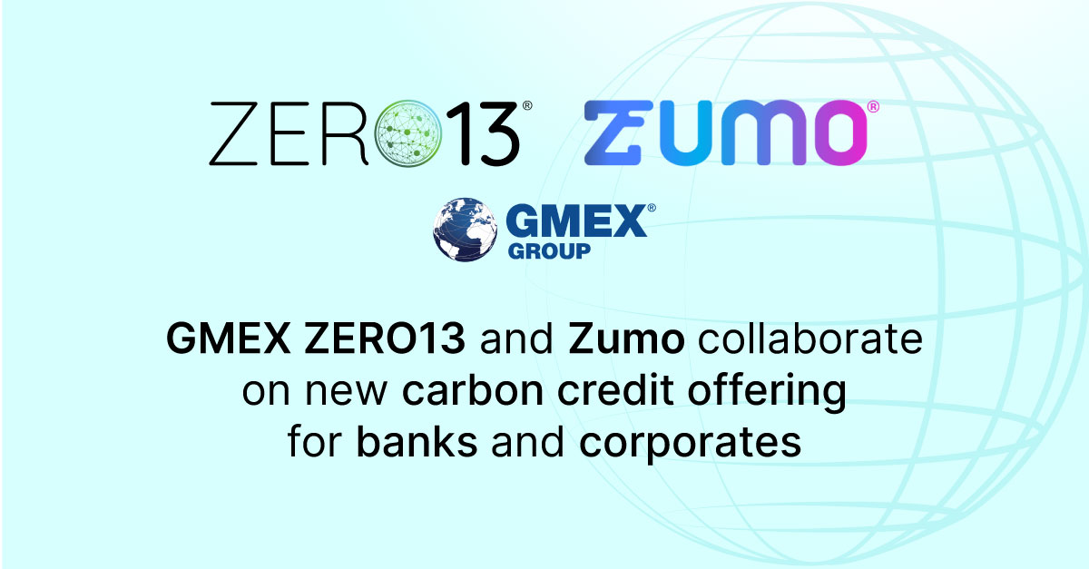 Our strategic partnership between @zero13net & @zumopay will provide a #carboncredits offering for banks & their corporate & institutional clients who are looking to account for the #carbonfootprint of their #digitalassets & any aspect of their value chain gmex-group.com/press-release-…