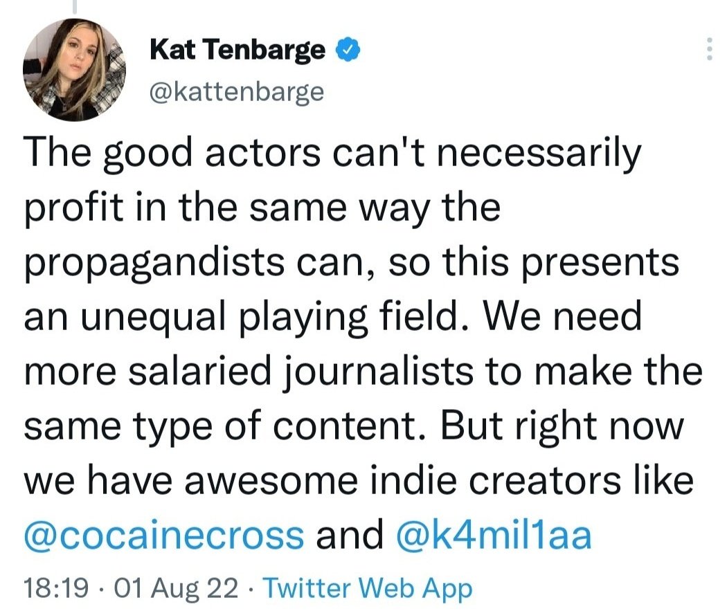 If the point Kat Tenbarge made in the 1st screenshot was real, she wouldn't still have a job, considering the level of blatantly false - impossibly false tweets she's put on here regarding the public trial

Her sources of disinfo: Kamilla & cocainecross 
#AHStansAreUnhinged