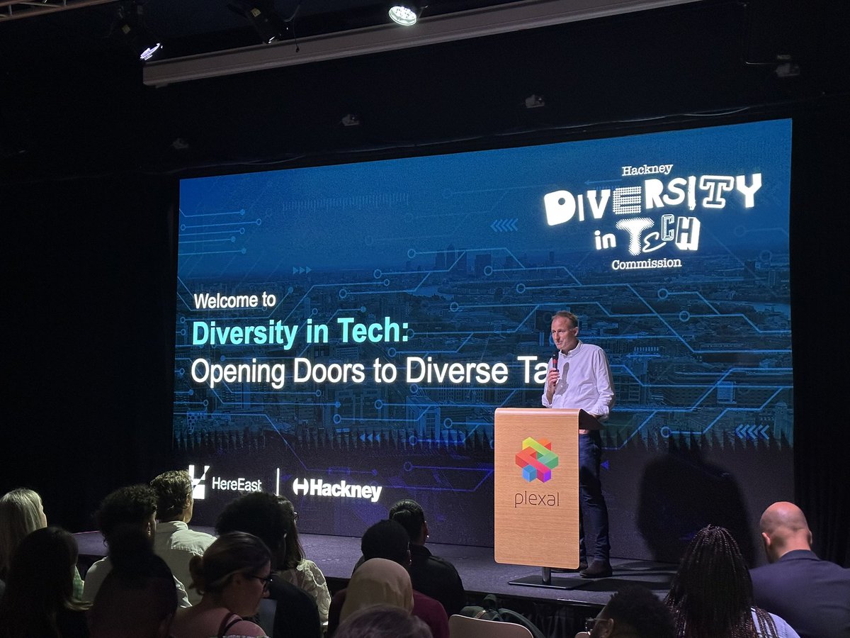 HereEast's tweet image. “There is so much untapped potential that we struggle to reach. We can all do better to reach these individuals”

Here East CEO @GavinJPoole opening the #DiversityinTech event in @Plexalcity @hackneycouncil