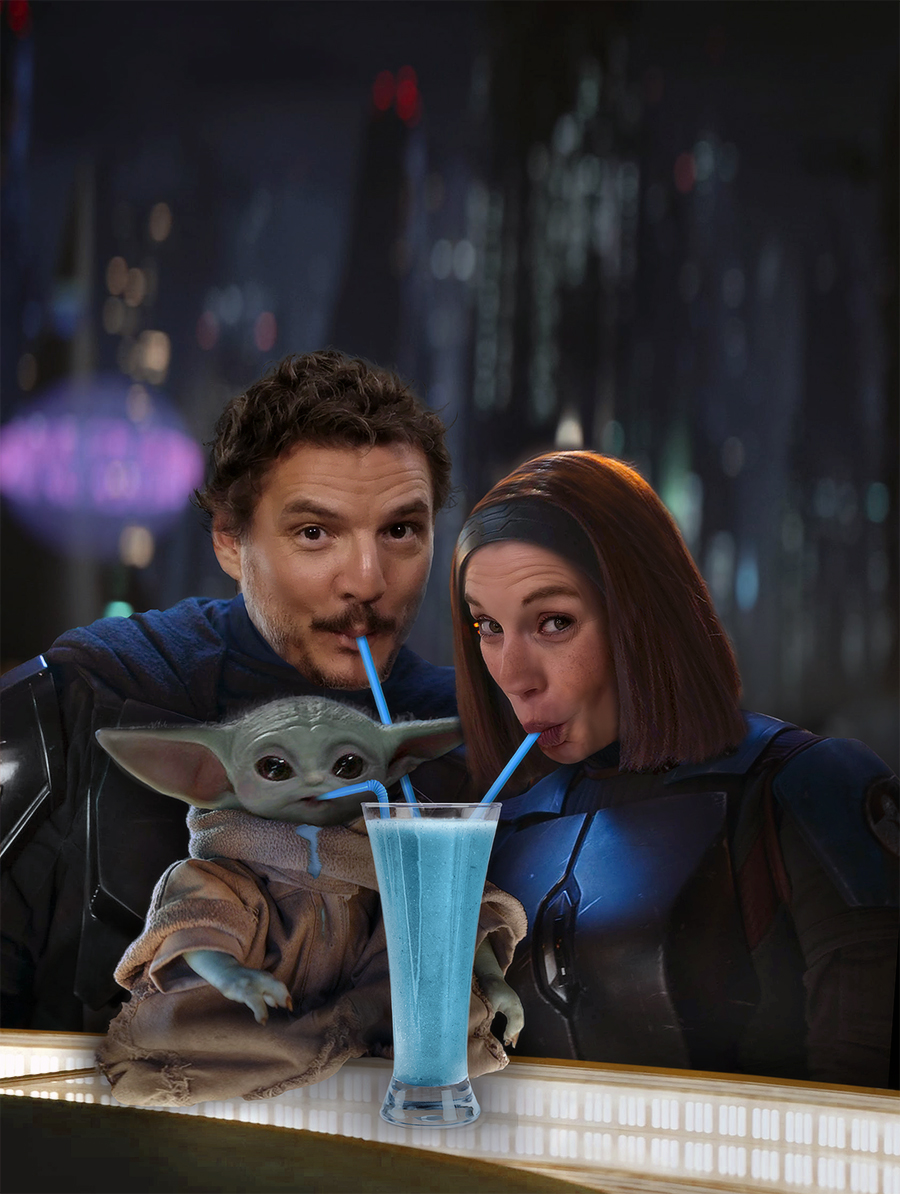 neverhadpogsoup's tweet photo. Blue milkshakes bring Mandalorians to the yard 🥤

#DinBo #DinDjarin #BoKatanKryze #Grogu #TheMandalorian #StarWars https://t.co/lz61uEUtGZ