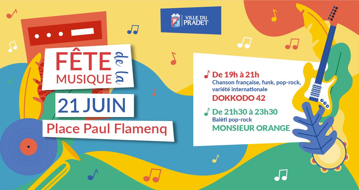 VilleLePradet's tweet photo. Rendez-vous mercredi 21 juin à partir de 19h pour célébrer la #fetedelamusique sur la Place Paul Flamenq ! 📷📷 https://t.co/bp6nPgl77y