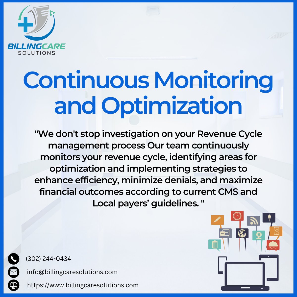 RCM Step # 8 Continuous Monitoring And Optimization #billingcaresolutions #bcs #homecare #credentialing #medicalbilling #healthcaremanagement #health #coronavirus #covid #doctor #medicine #nurse #therapy #hospital #medical #healthcare #doctors #physicaltherapy #Claim #doula