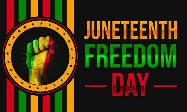 Happy Juneteenth! Today, we celebrate the emancipation of the last enslaved people in the United States. Let's honor the resilience and strength of our ancestors, and continue to fight for freedom and justice for all. #Juneteenth #FreedomDay #CelebrateBlackHistory #EndRacism