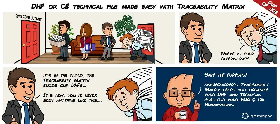 qmsWrapper's tweet photo. DHFs &amp; CE Technicals with Traceability Matrix https://t.co/vG30M5te5f #DHF #TF #designhistoryfile #technicalfile #fda #CEmark #qms #qualitymanagementsystem #traceabilitymatrix #product #lifecycle #development #cupofjoe https://t.co/GQ0FozboP5