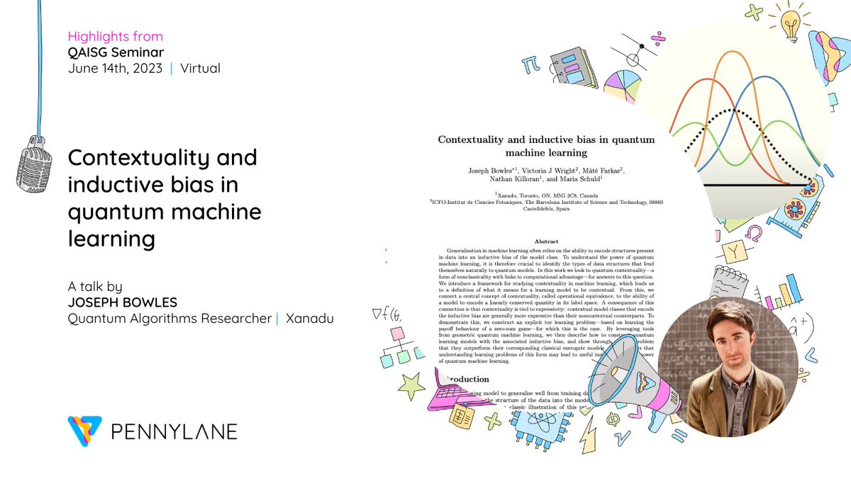 How can ideas from quantum foundations help us design useful quantum models? 🤔

<a href="/josephbowles_/">Joseph Bowles</a> from <a href="/XanaduAI/">Xanadu</a> examines this in a talk on the paper "Contextuality and inductive bias in quantum machine learning" (arxiv.org/abs/2302.01365)

Check it out 👇
youtube.com/watch?v=Agr0Jv…