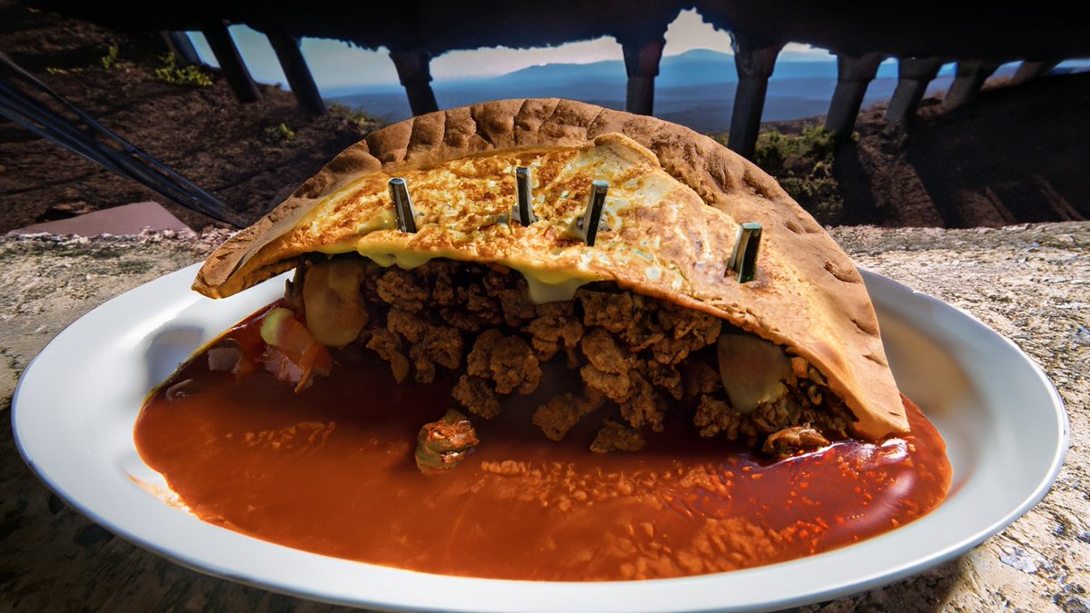 samuelheard's tweet image. an such time which we indicated unto the deity a thing which called is the 'chimichanga of doom' it was given us also with frozen stackes of water and we stayed there among the stones left in this mountain by those of the before times who live among the sea