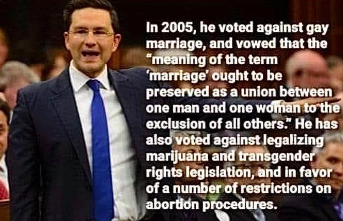 Pierre PoiLIEvre LIES for a living. If you want to know who he is look at his record

He voted against the Child Benefit, $10 a day Child-care, Dental Care, CERB 

He voted to restrict Women's Abortion Rights

He voted against Same-Sex Marriage & the Conversation Therapy Ban