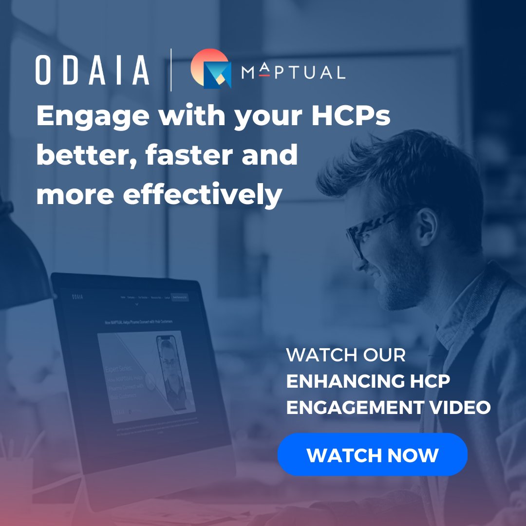 Engage with your #HCPs better, faster and more effectively ✔️ Keep your #competitiveedge with our #AIpowered platform while transforming your sales strategy! Learn more in our Enhancing #HCP Engagement Video: odaia.ai/maptual-sphere…