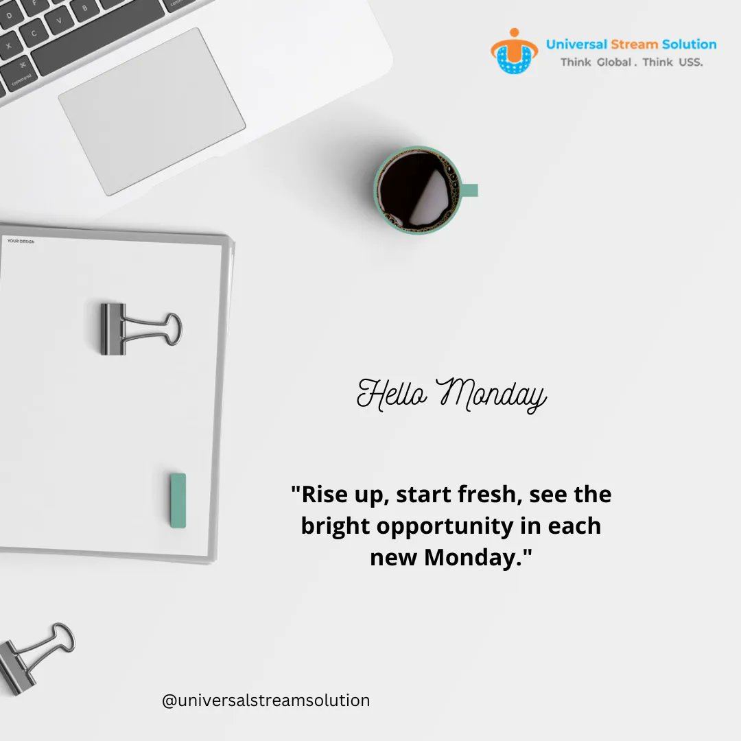 'Rise up, start fresh, see the bright opportunity in each new Monday.'

#USSLLC #MondayMotivation #MotivationalMonday #MondayInspiration #MondayVibes #NewWeekNewGoals #StartStrong #MondayMindset #PositiveMonday #MondayMood #MondayMotivationQuotes