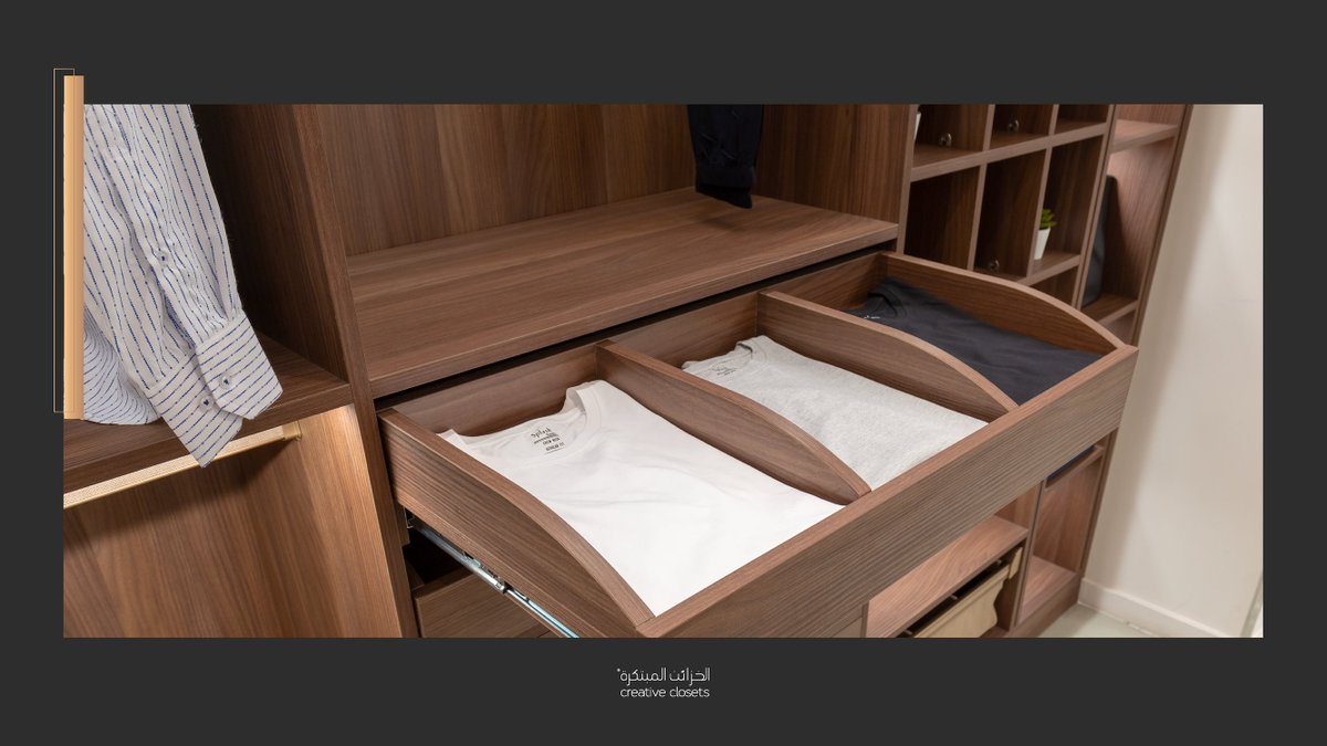 creativeclosets's tweet photo. تجربة أعلى أنواع الرفاهية مع أدراجنا المصممة خصيصًا لك ولتلبية احتياجات التخزين الخاصة بك، لمساحات أكثر جمالًا لدى #الخزائن_المبتكرة
Experience the ultimate in luxury with our custom-designed drawers, crafted to meet your storage needs to uphold your spaces with #CreativeClosets https://t.co/QLi1Z6tvMH
