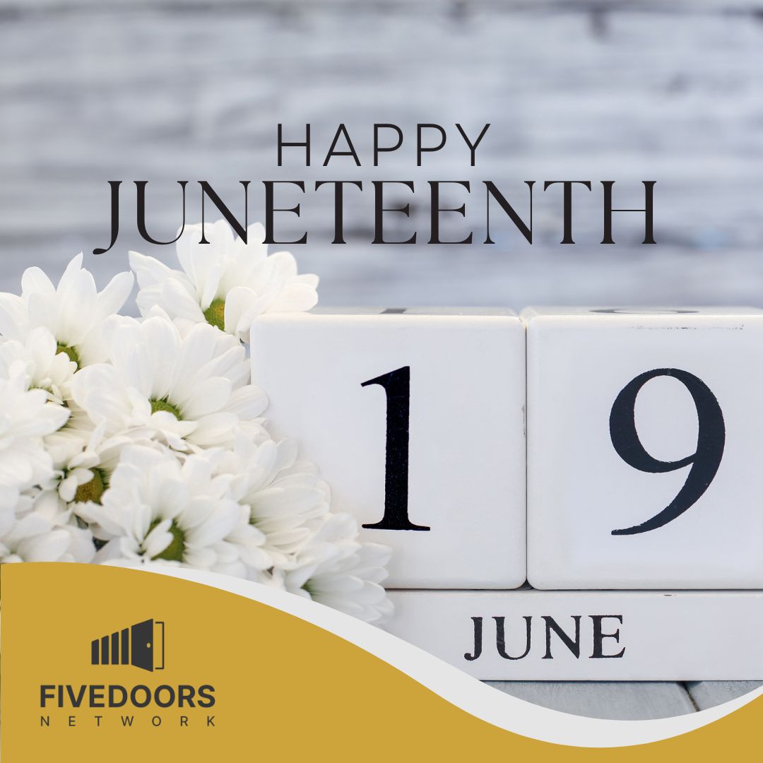 FiveDoorsHomes's tweet photo. Happy Juneteenth! Wishing everyone a fulfilled day. 

#fivedoors #fivedoorsnetwork #fivedoorsrealestate #realestate #realestatenews #realestatelife #realtor #realestateagent #realestateexpert https://t.co/HQS7DB3qPL