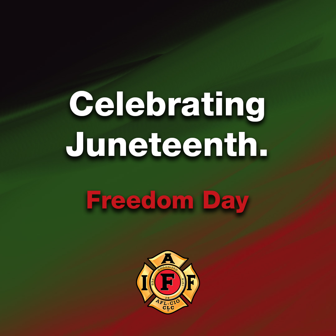 IAFFofficial's tweet photo. Today, we celebrate the historic significance of #Juneteenth and the progress made toward freedom and equality. As a labor union, we stand united for inclusivity. Learn about the work of our Elected Human Relations Committee at https://t.co/lnEPAigXWp. https://t.co/v4gnhWAQMP