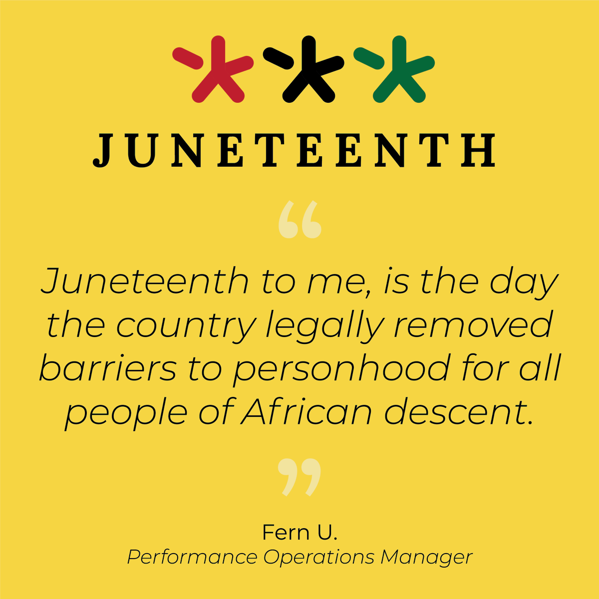 weareandros's tweet photo. Together, let’s embrace the spirit of Juneteenth and create a future where every voice is heard, every person is valued, and every opportunity is within reach. 

❤️ 💚 🖤

Here are some thoughts from one of our teammates about what this holiday means to them.

#Juneteenth #Unity https://t.co/dXyd97xd17