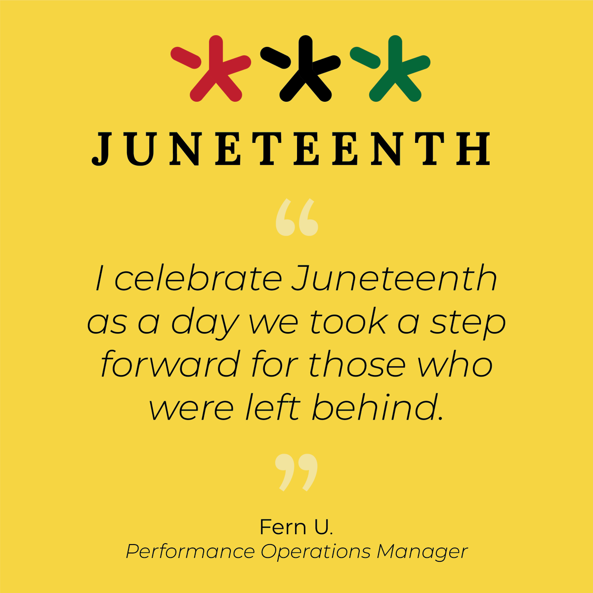 Together, let’s embrace the spirit of Juneteenth and create a future where every voice is heard, every person is valued, and every opportunity is within reach. 

❤️ 💚 🖤

Here are some thoughts from one of our teammates about what this holiday means to them.

#Juneteenth #Unity