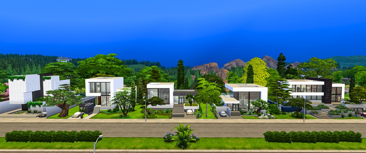 I did the unthinkable and built an entire neighborhood at once. 5 modern homes for Newcrest's Ridgeline Drive neighborhood. 
Now on my #TheSims4Gallery, ID: alexasimi
all have #noCC
1-4 bedrooms
#TheSims4 #ShowUsYourBuilds #HOTSC @TheSimersSquad @TheSims @SimsCreatorsCom