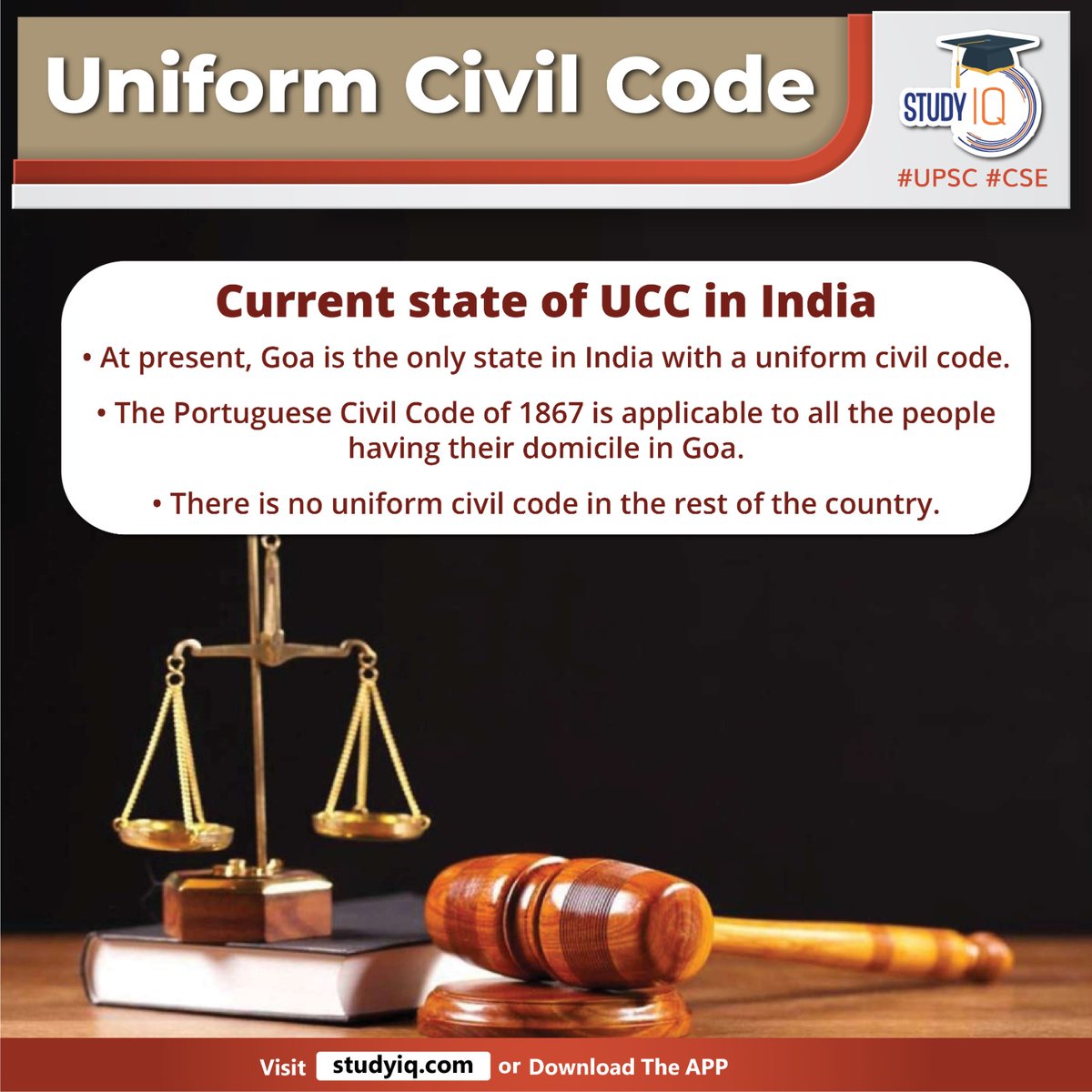 upsciq's tweet photo. Uniform Civil Code

#uniformcivilcode #ucc #legalframework #personalmatters #marriage #divorce #religion #personallaws #article44 #constitutionofindia #indianconstitution #directiveprincipleofstatepolicy #dpsp #goa #protuguesecivilcode #india #upsc #cse #ips #ias https://t.co/6SRc7iMggo