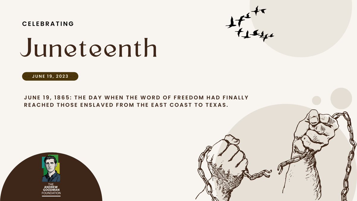 Happy Juneteenth! Today is a national holiday commemorating June 19, 1865: the day in which the word of freedom had finally reached those enslaved from the East Coast to Texas. #AndrewGoodman #Juneteenth #BlackJoy #BlackHistory