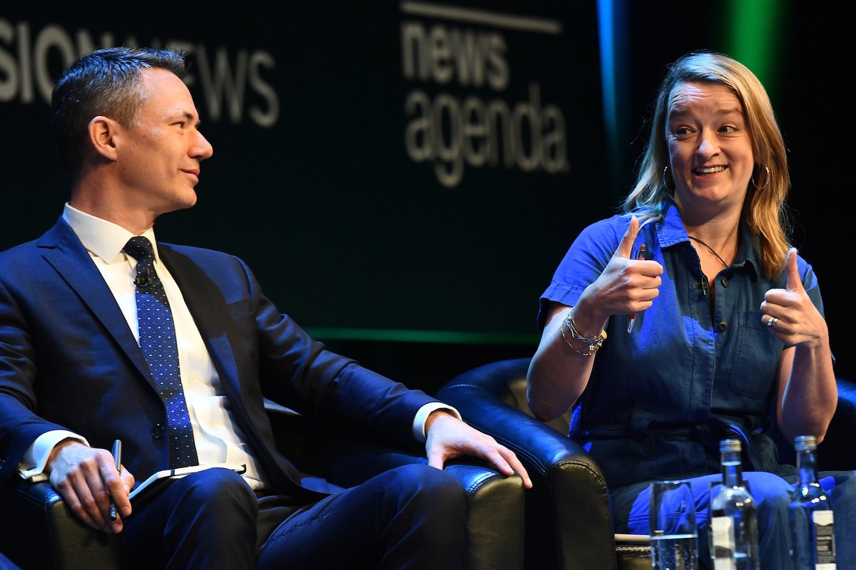 NewsXchange's tweet image. Journalist and presenter Laura Kuenssberg @bbclaurak tells broadcast journalists to stop Googling themselves, turn off their @twitter mentions and put online abuse into perspective compared to dangers faced by war correspondents #NewsXchange #bbc #politics #news